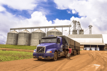 truck at a grain site
